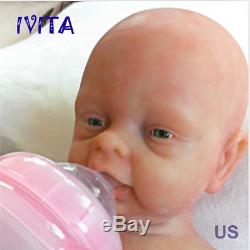 18/'/' Full Body Silicone Reborn Baby GIRL Doll Cute Infant Green Eyes Gift