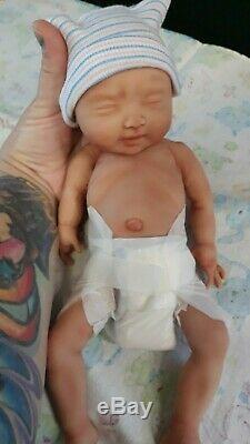 12 Painted Drink & Wet Micro Preemie Full Body Silicone Baby Girl Doll Olivia