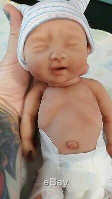 12 Painted Drink & Wet Micro Preemie Full Body Silicone Baby Girl Doll Olivia