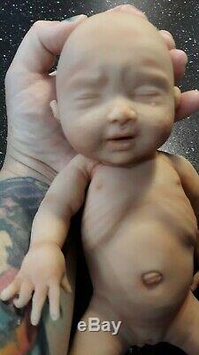 12 Painted Drink & Wet Micro Preemie Full Body Silicone Baby Girl Doll Olivia