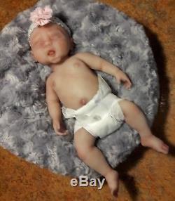 12 Painted Micro Preemie Full Body Silicone Baby Girl Doll Angelica