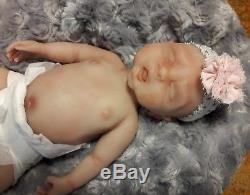 12 Painted Micro Preemie Full Body Silicone Baby Girl Doll Angelica