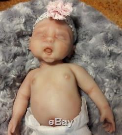 12 Painted Micro Preemie Full Body Silicone Baby Girl Doll Angelica