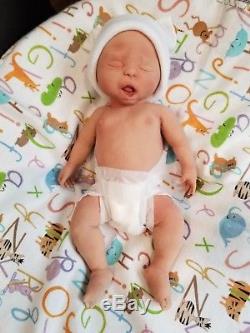 12 Painted Micro Preemie Full Body Silicone Baby Girl Doll Angelica