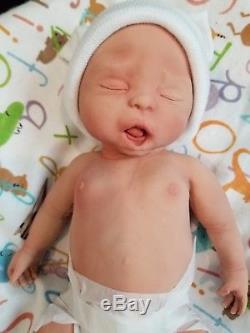 12 Painted Micro Preemie Full Body Silicone Baby Girl Doll Angelica