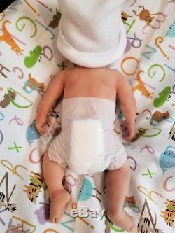 12 Painted Micro Preemie Full Body Silicone Baby Girl Doll Angelica