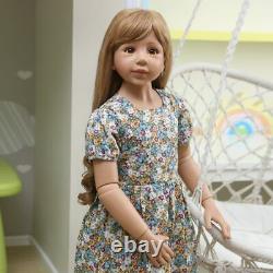 120CM Reborn Toddler Dolls Girl Long Hair Standing Reborn Doll Vinyl Full Body
