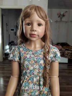 120CM Reborn Toddler Dolls Girl Long Hair Standing Reborn Doll Vinyl Full Body