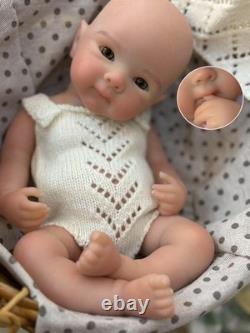13inch Bettie Can Open Mouth Reborn Girl Doll Full Body Solid Silicone Baby Doll