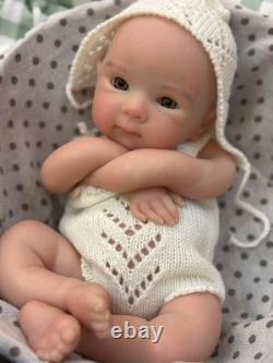 13inch Bettie Can Open Mouth Reborn Girl Doll Full Body Solid Silicone Baby Doll