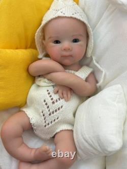 13inch Bettie Can Open Mouth Reborn Girl Doll Full Body Solid Silicone Baby Doll