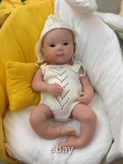 13inch Bettie Can Open Mouth Reborn Girl Doll Full Body Solid Silicone Baby Doll