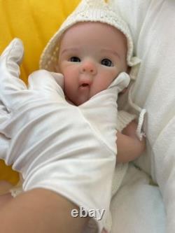 13inch Bettie Can Open Mouth Reborn Girl Doll Full Body Solid Silicone Baby Doll