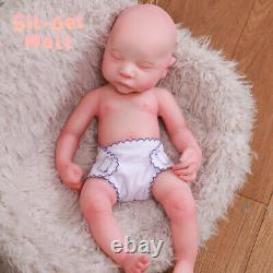 16 Eyes Closed Sleeping Newborn Full Platinum Silicone Reborn Baby Dolls Girl