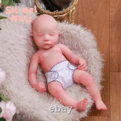 16 Eyes Closed Sleeping Newborn Full Platinum Silicone Reborn Baby Dolls Girl