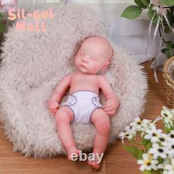 16 Eyes Closed Sleeping Newborn Full Platinum Silicone Reborn Baby Dolls Girl