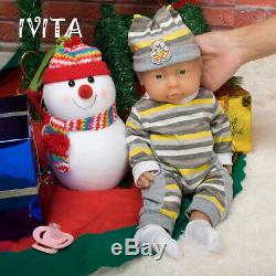 16'' Full Body Soft Silicone Reborn Doll Lifelike Newborn Baby Boy Xmas Gift Toy