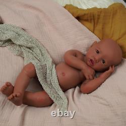 16 Inch Full Body Silicone Baby Dolls Saskia, Realistic African American Reborn