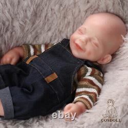 16 Reborn Baby Doll Sleeping Boy Baby Full Body Silicone Lifelike Newborn Doll