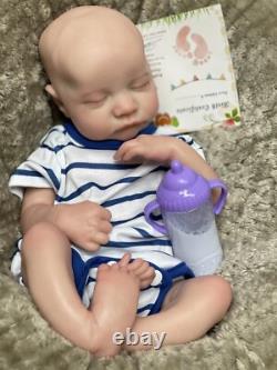 16in Levi Full Body Solid Silicone Reborn Boy Doll Open Mouth Washable Lifelike