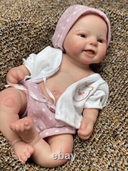 16in baby girl doll full body soft silicone reborn baby doll head can be turned