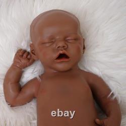 17.52 Reborn Girl Doll Full Silicone Newborn Baby Doll Toy Gift Dark Brown