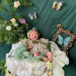 17.52Inch Open Mouth Silicone Girl Reborn Painted Baby Doll Toy