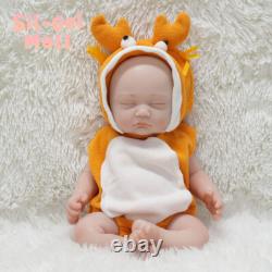 17.7 Eyes Closed Sleeping Newborn Reborn Baby Dolls Handmade Silicone Baby Doll