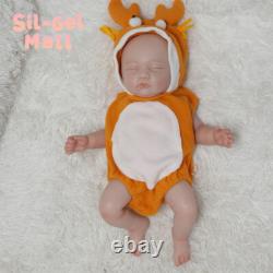 17.7 Eyes Closed Sleeping Newborn Reborn Baby Dolls Handmade Silicone Baby Doll