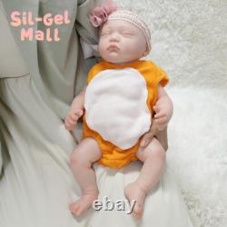 17.7 Eyes Closed Sleeping Newborn Reborn Baby Dolls Handmade Silicone Baby Doll