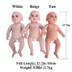 17.7 Silicone Reborn Baby Girl Full Body Silicone Baby Real Newborn Baby Dolls