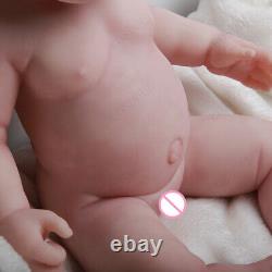 17.7In Real Reborn Sleeping Baby Dolls Lifelike Newborn Soft Body Silicone Doll
