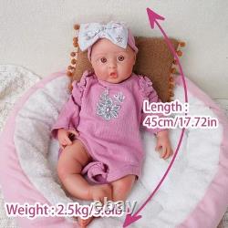 17.7in Lifelike full silicone baby doll reborn doll girl doll toy Christmas gift