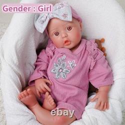 17.7in Lifelike full silicone baby doll reborn doll girl doll toy Christmas gift