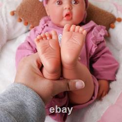 17.7in Lifelike full silicone baby doll reborn doll girl doll toy Christmas gift