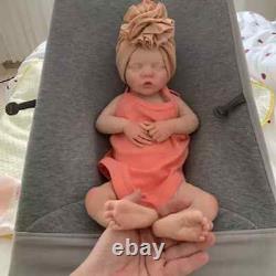 17 Inch Sleepy Full Silicone Baby Dolls Realistic Non Vinyl Dolls Solid Platinum