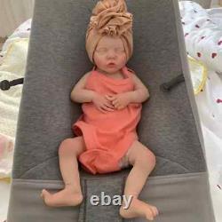 17 Inch Sleepy Full Silicone Baby Dolls Realistic Non Vinyl Dolls Solid Platinum