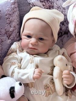 17 Reborn Baby Boy Doll Lifelike Soft Vinyl & Cloth Body 5 Lbs Floppy Newborn