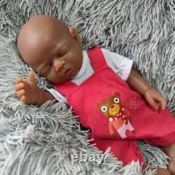 17 inch girl brown skin full body silicone reborn doll simulation baby