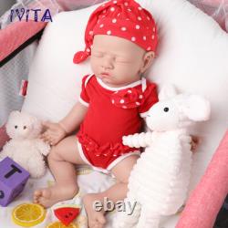 17Realistic Sleeping Baby Girl Doll Newborn Silicone Real Touch Toddler Toy