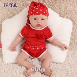 17Reborn Baby Doll Lifelike Cute Girl Newborn Full Body Silicone Toddler Toy