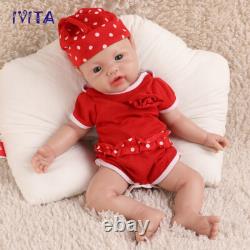 17Reborn Baby Doll Lifelike Cute Girl Newborn Full Body Silicone Toddler Toy