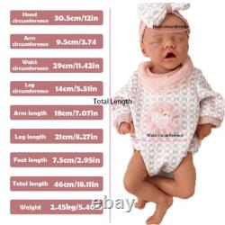 18.1'' Lifelike full silicone reborn baby doll girl doll toys gift handmade
