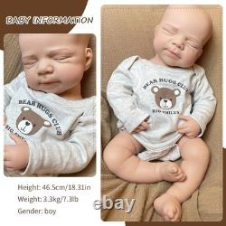 18.31'' Full Silicone Reborn Baby Boy Look Real Silicone Doll Cute Infant