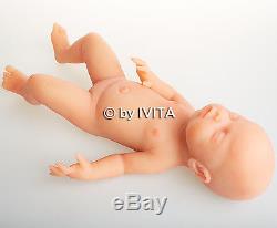 18'' 3kg Reborn Baby Doll Girl Lifelike Preemie Full Body Silicone Take Pacifier