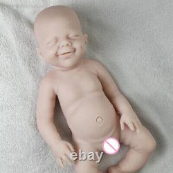 18.5 Full Body Platinum Silicone Doll Reborn Baby Dolls Girl Doll DIY Unpainted