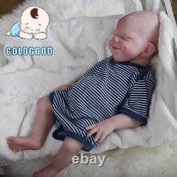 18.5 Full Body Platinum Silicone Reborn Baby Dolls Reborn BOY Doll 6.83lb Baby