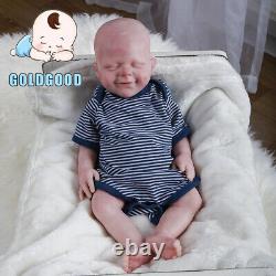 18.5 Full Body Platinum Silicone Reborn Baby Dolls Reborn BOY Doll 6.83lb Baby