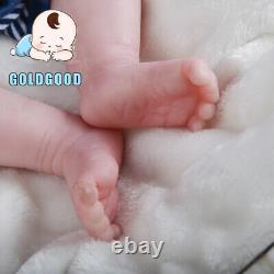 18.5 Full Body Platinum Silicone Reborn Baby Dolls Reborn BOY Doll 6.83lb Baby