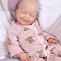 18.5 Full Body Solid Silicone Doll Reborn Baby Dolls Newborn Baby Cute Girl Hot